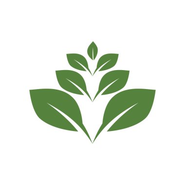 Yeşil yaprak illüstrasyon doğa logosu tasarımı