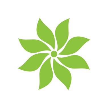 Yeşil yaprak illüstrasyon doğa logosu tasarımı