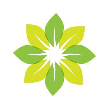 Yeşil yaprak illüstrasyon doğa logosu tasarımı