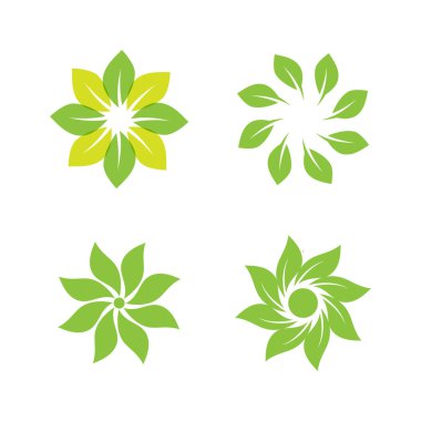 Yeşil yaprak ekoloji doğa eleman vektör logolar
