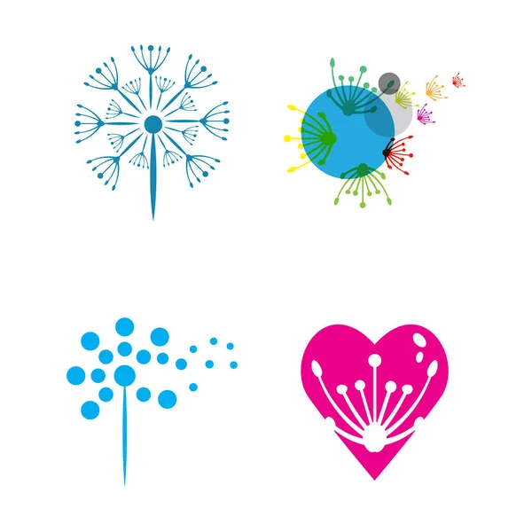 Dandelion flower logo vector template design