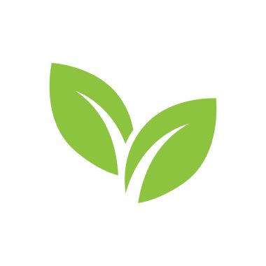 Yeşil yaprak logosu ekoloji doğa element vektör simgesi