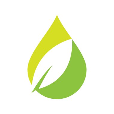 Yeşil yaprak logosu ekoloji doğa element vektör simgesi