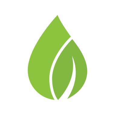 Yeşil yaprak logosu ekoloji doğa element vektör simgesi