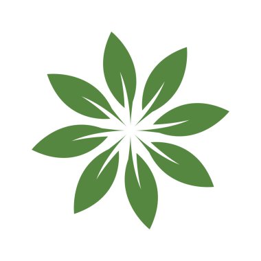 Yeşil yaprak logosu ekoloji doğa element vektör simgesi
