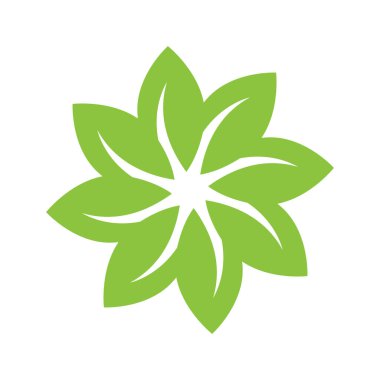 Yeşil yaprak logosu ekoloji doğa element vektör simgesi
