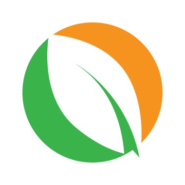 Yeşil yaprak logosu ekoloji doğa element vektör simgesi
