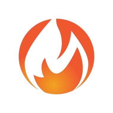 Ateş alevi logosu vektörü, yağ, gaz ve enerji logosu kavramı