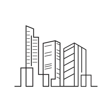 Şehir silüeti, düz tasarım şehir silüeti vektör illüstrasyon