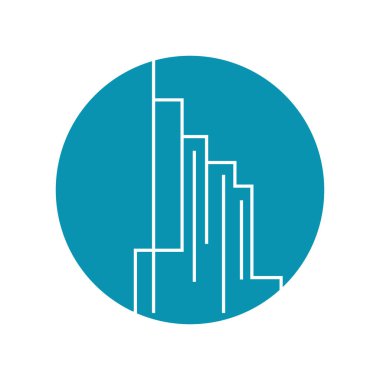 Şehir silüeti, düz tasarım şehir silüeti vektör illüstrasyon