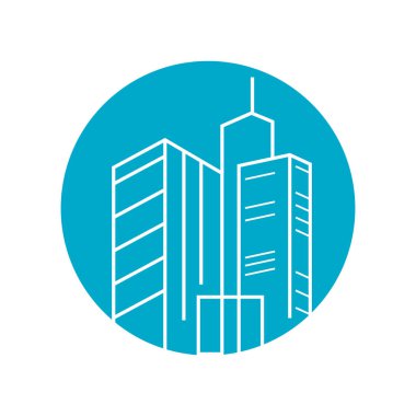 Şehir silüeti, düz tasarım şehir silüeti vektör illüstrasyon