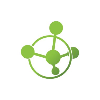 Molekül logo illüstrasyon vektör şablonu