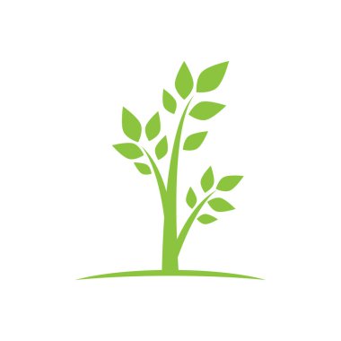 Green leaf illustration nature logo and symbol design