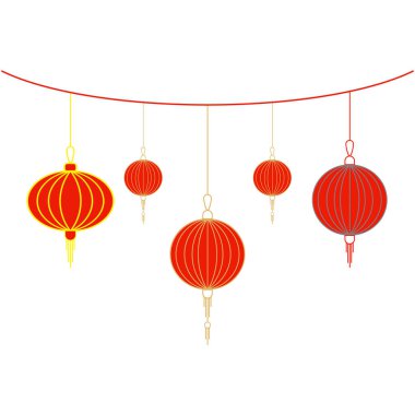 Lampion flat logo vector and symbol design template