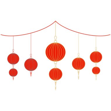 Lampion flat logo vector and symbol design template