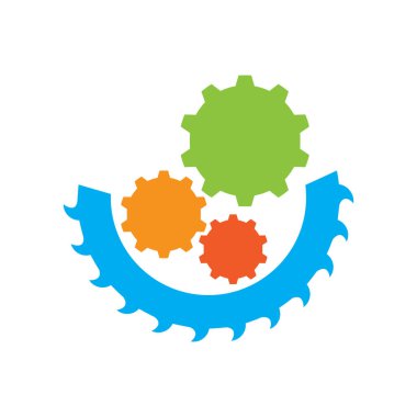 Gear Logo Şablonu vektör çizimi tasarımı