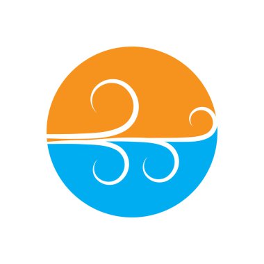 Rüzgar simgesi izole edilmiş logo vektör şablonu tasarımı