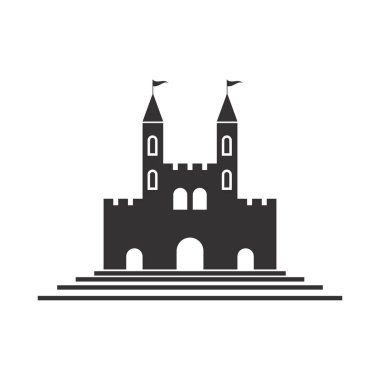 Castle ilüstrasyon logo vektör şablonu