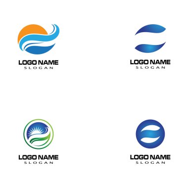 Su dalgası simgesi vektör çizim logosu