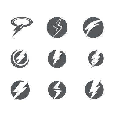Şimşek Yıldırımı Şablon vektör çizimi