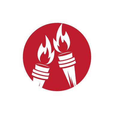 Torch Logo Şablonu vektör çizimi tasarımı