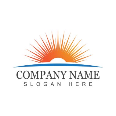 Güneş Vektörü illüstrasyon Simgesi Logo Şablonu tasarımı