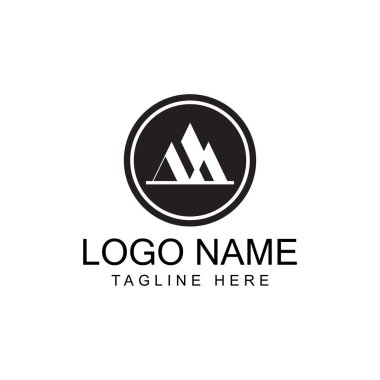 Dağ simgesi Logo Şablonu Vektör illüstrasyon Tasarımı