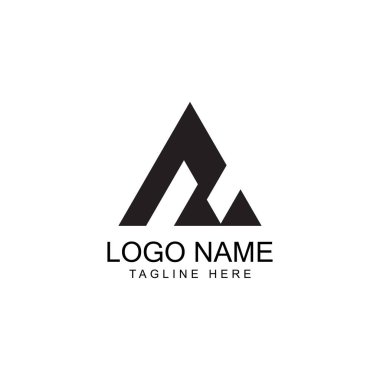 Fütüristik üçgen zinciri logo tasarım ilham