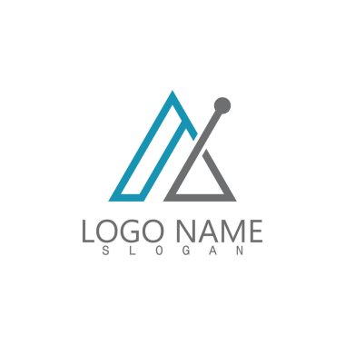 Fütüristik üçgen zinciri logo tasarım ilham