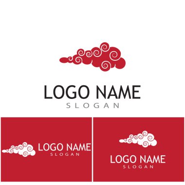 Çin bulutları Logo Şablon vektör tasarımı