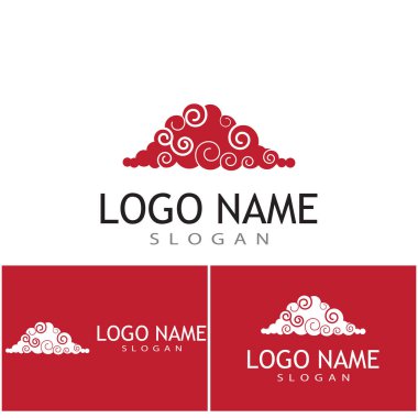 Çin bulutları Logo Şablon vektör tasarımı
