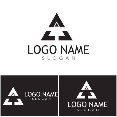 Fütüristik üçgen zinciri logo tasarım ilham