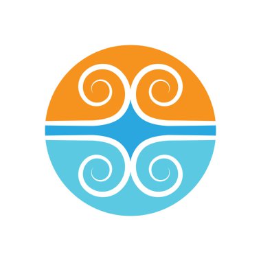 Rüzgar simgesi izole edilmiş logo vektör şablonu tasarımı