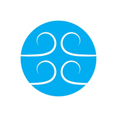 Rüzgar simgesi izole edilmiş logo vektör şablonu tasarımı