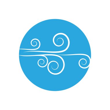 Rüzgar simgesi izole edilmiş logo vektör şablonu tasarımı