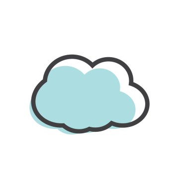Bulut illüstrasyon logo vektörü düz tasarım