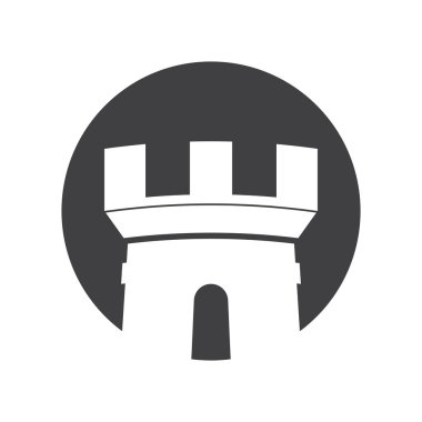 Castle ilüstrasyon logo vektör şablonu