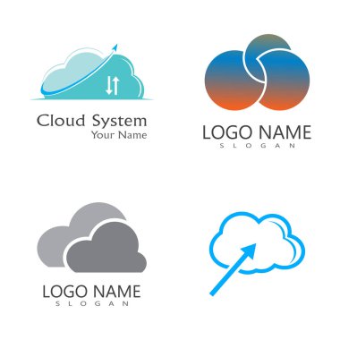 Bulut illüstrasyon logo vektörü düz tasarım