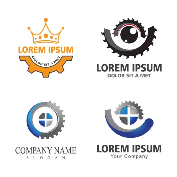 Gear Logo Şablonu vektör çizimi tasarımı