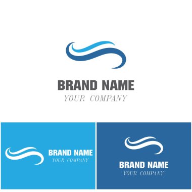 Su dalgası simgesi vektör çizim logosu
