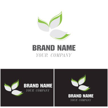 Yeşil ağaç yaprağı ekoloji doğa elementi vektörü logoları