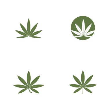 Canabis Logo Şablonu vektör sembolü doğa