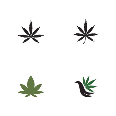 Canabis Logo Şablonu vektör sembolü doğa