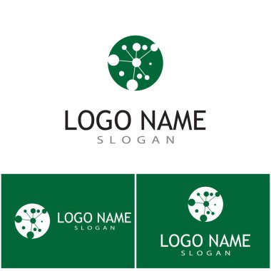 Molekül sembolü logo şablonu vektör illüstrasyon tasarımı 