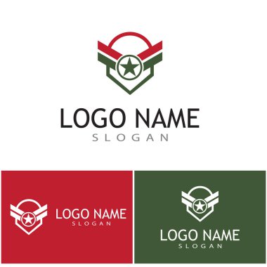 Askeri simge Vektör İllüstrasyon Tasarım Logo şablonu