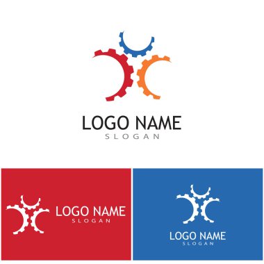 Gear Logo Şablonu vektör çizimi tasarımı