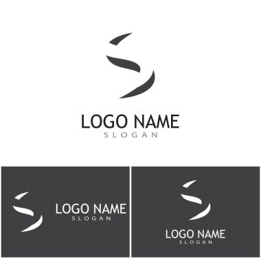 S harfi logo tasarım vektörü