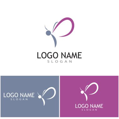 Beauty Butterfly logo Vector icon design