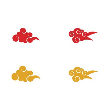 Çin bulutları Logo Şablon vektör tasarımı