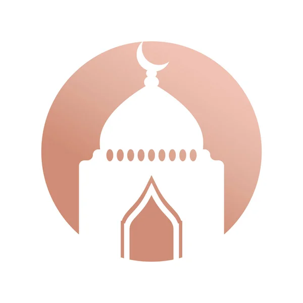 Ramadhan Kareem Poster Banner Islamic Wallpaper Mousque Logo Icon Flat — Stockový vektor